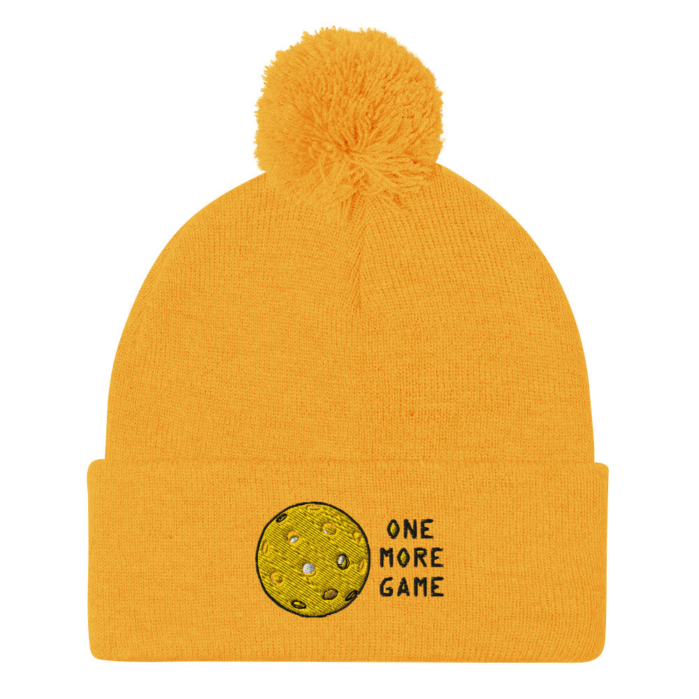 Pickleball "One More Game" Pom-Pom Beanie