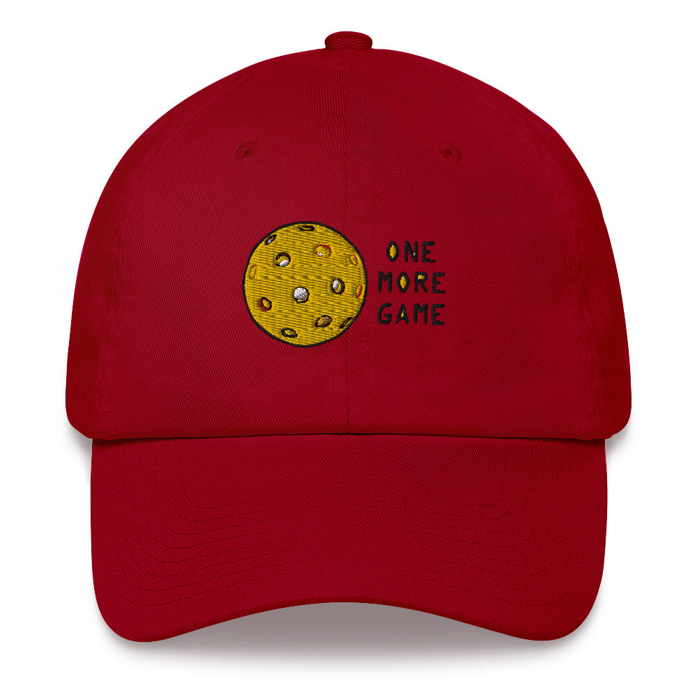 Pickleball "One More Game" 100% chino cotton twill hat