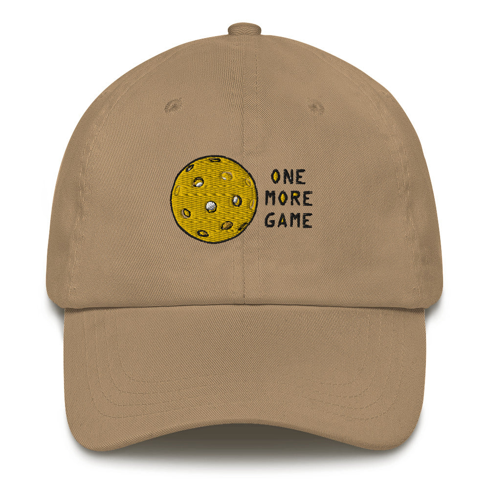 Pickleball "One More Game" 100% chino cotton twill hat