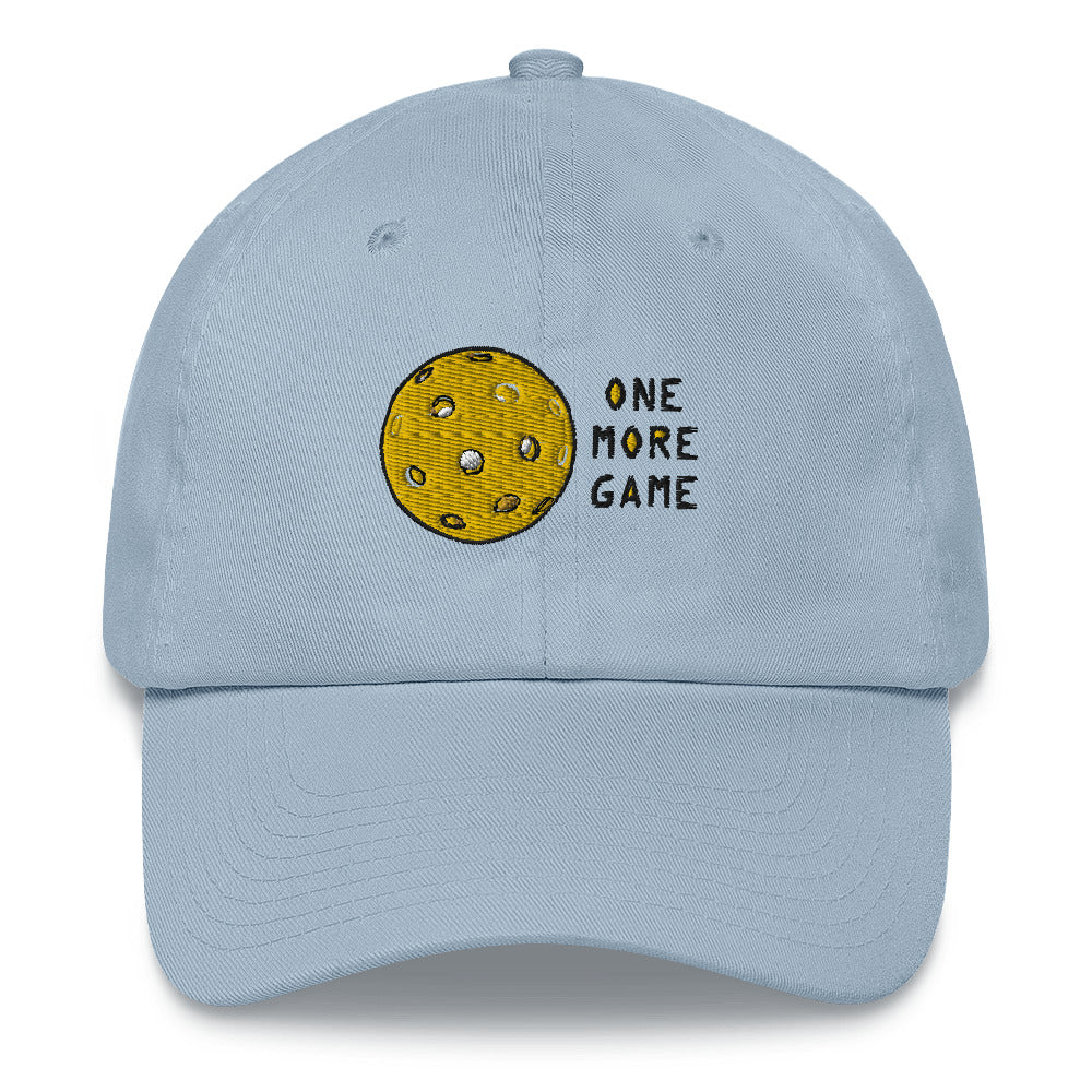 Pickleball "One More Game" 100% chino cotton twill hat