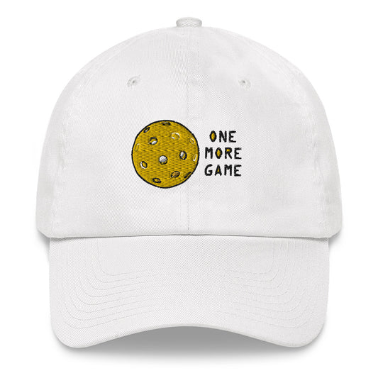 Pickleball "One More Game" 100% chino cotton twill hat