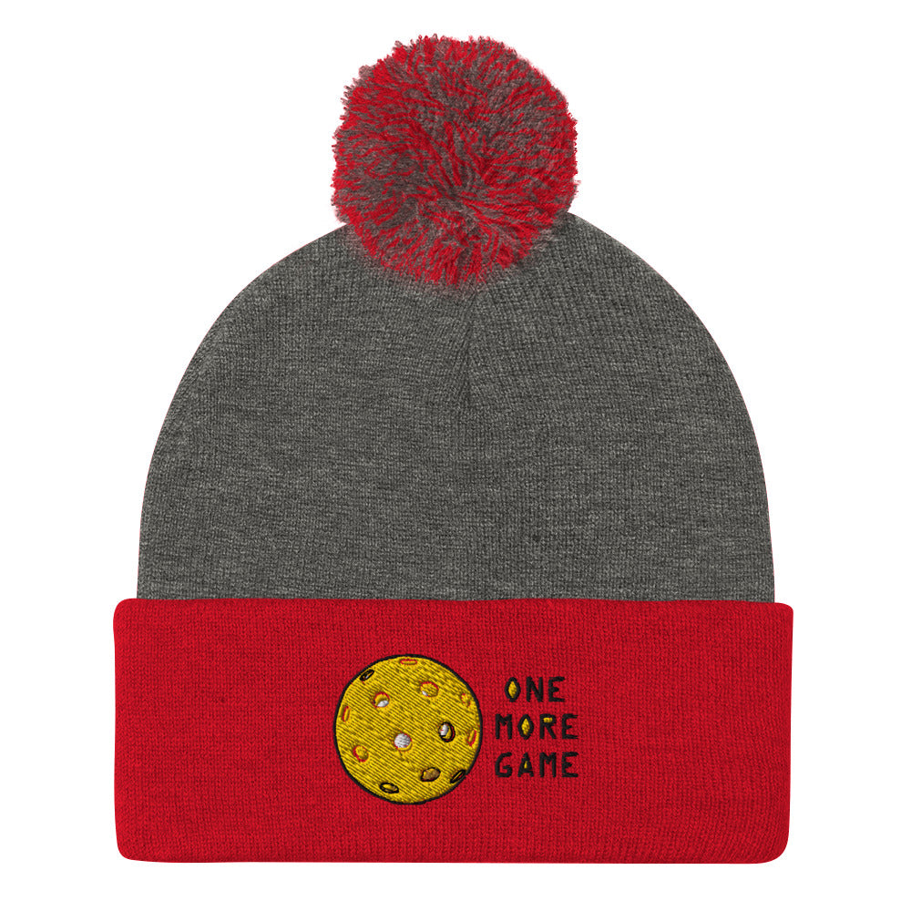 Pickleball "One More Game" Pom-Pom Beanie