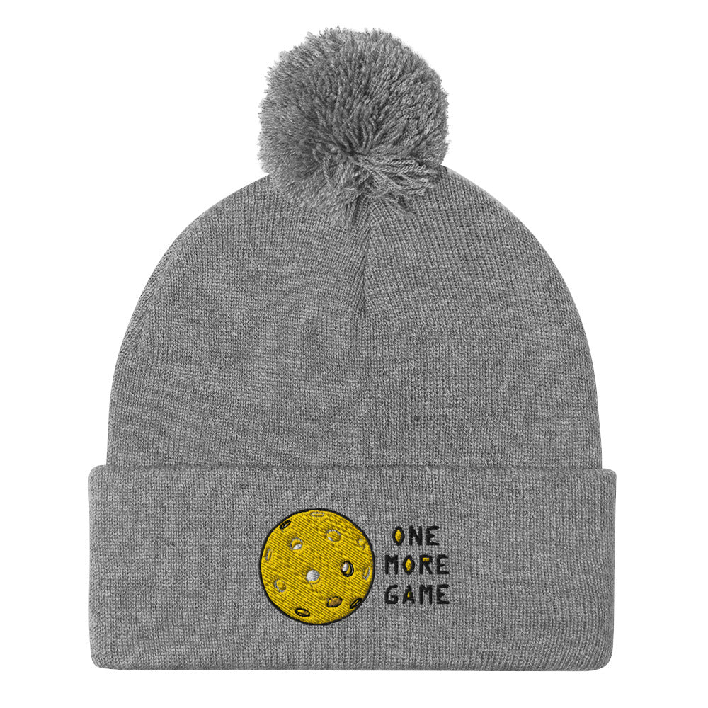 Pickleball "One More Game" Pom-Pom Beanie