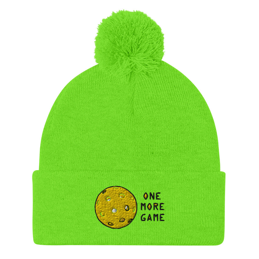 Pickleball "One More Game" Pom-Pom Beanie