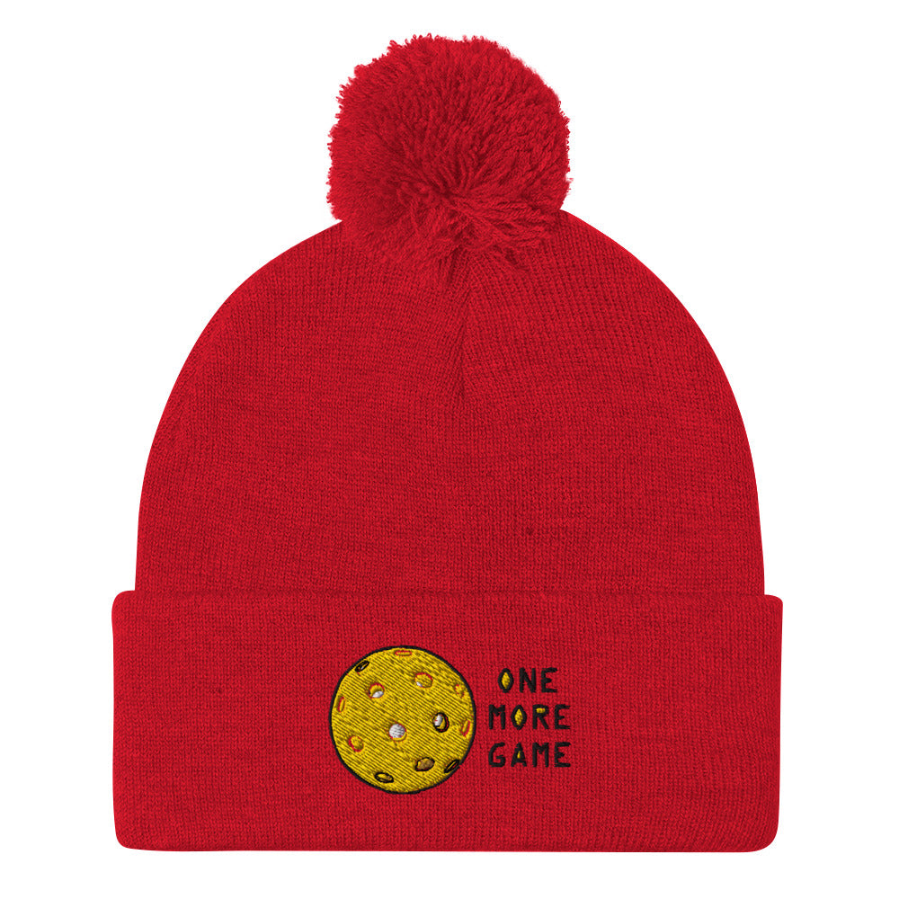 Pickleball "One More Game" Pom-Pom Beanie