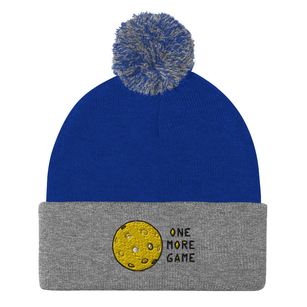 Pickleball "One More Game" Pom-Pom Beanie