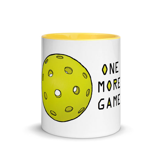 Pickleball "One More Game" Mug with Color Inside